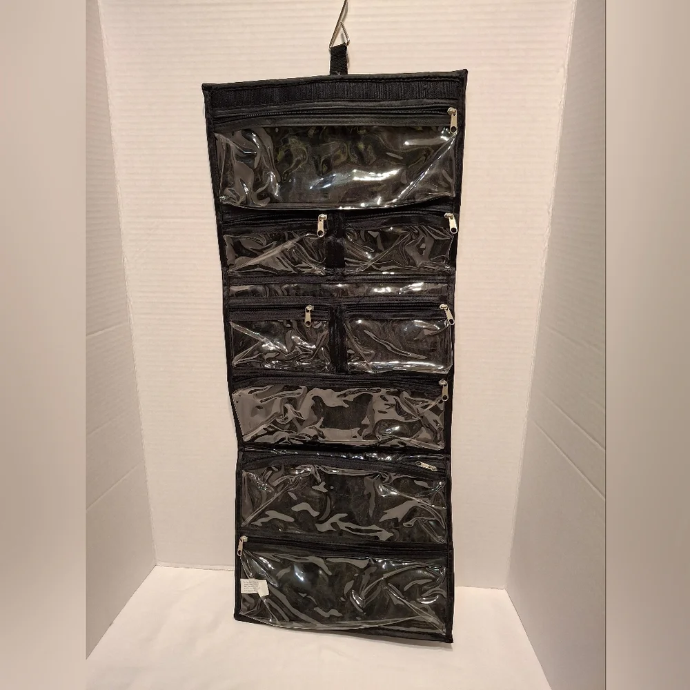 Black Hanging Clear Pocket Organizer - Home Storage Makeup Or Jewelry Nwot